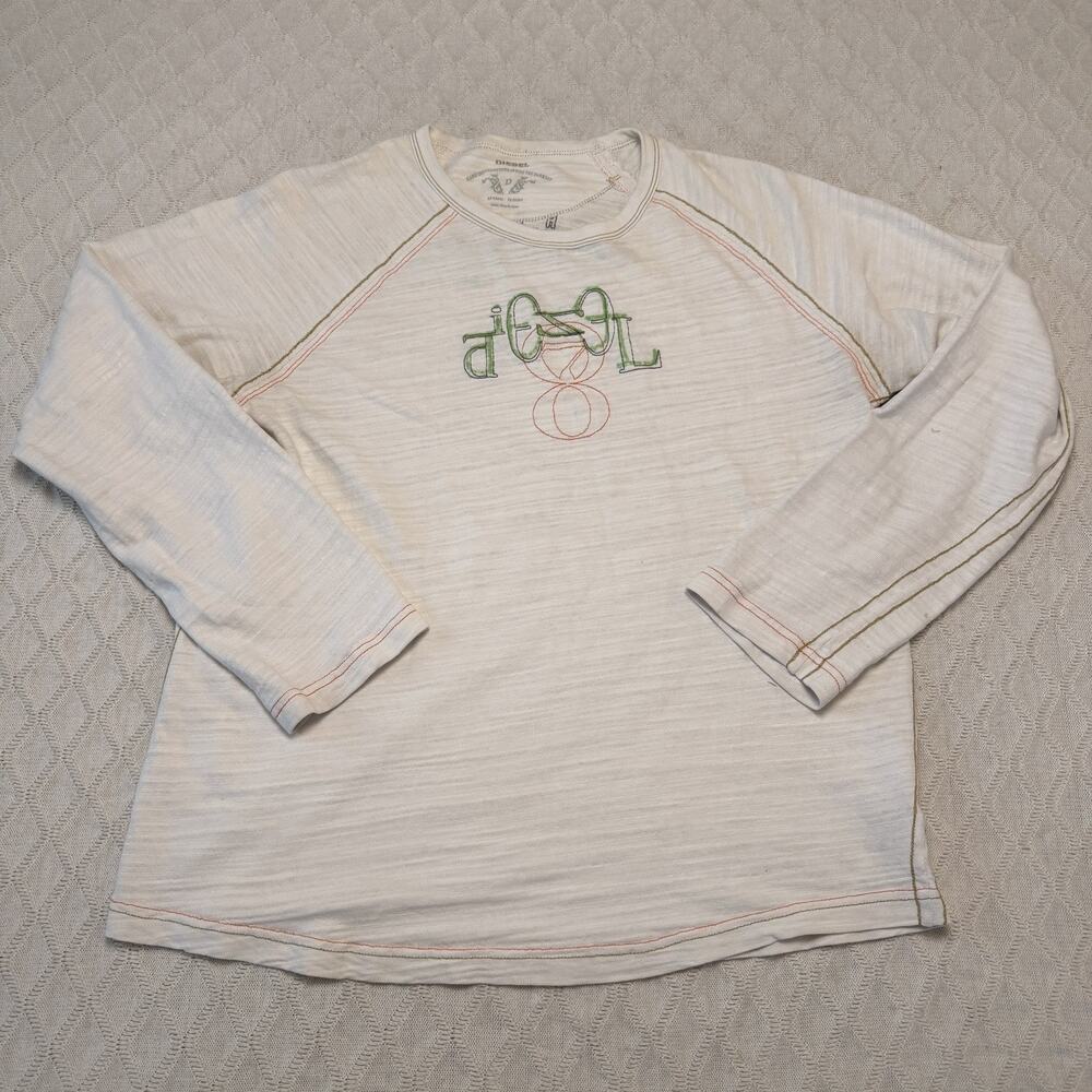 Vintage Diesel Men’s Raglan Shirt, Size XL, Deconstruct Industrial embroidered